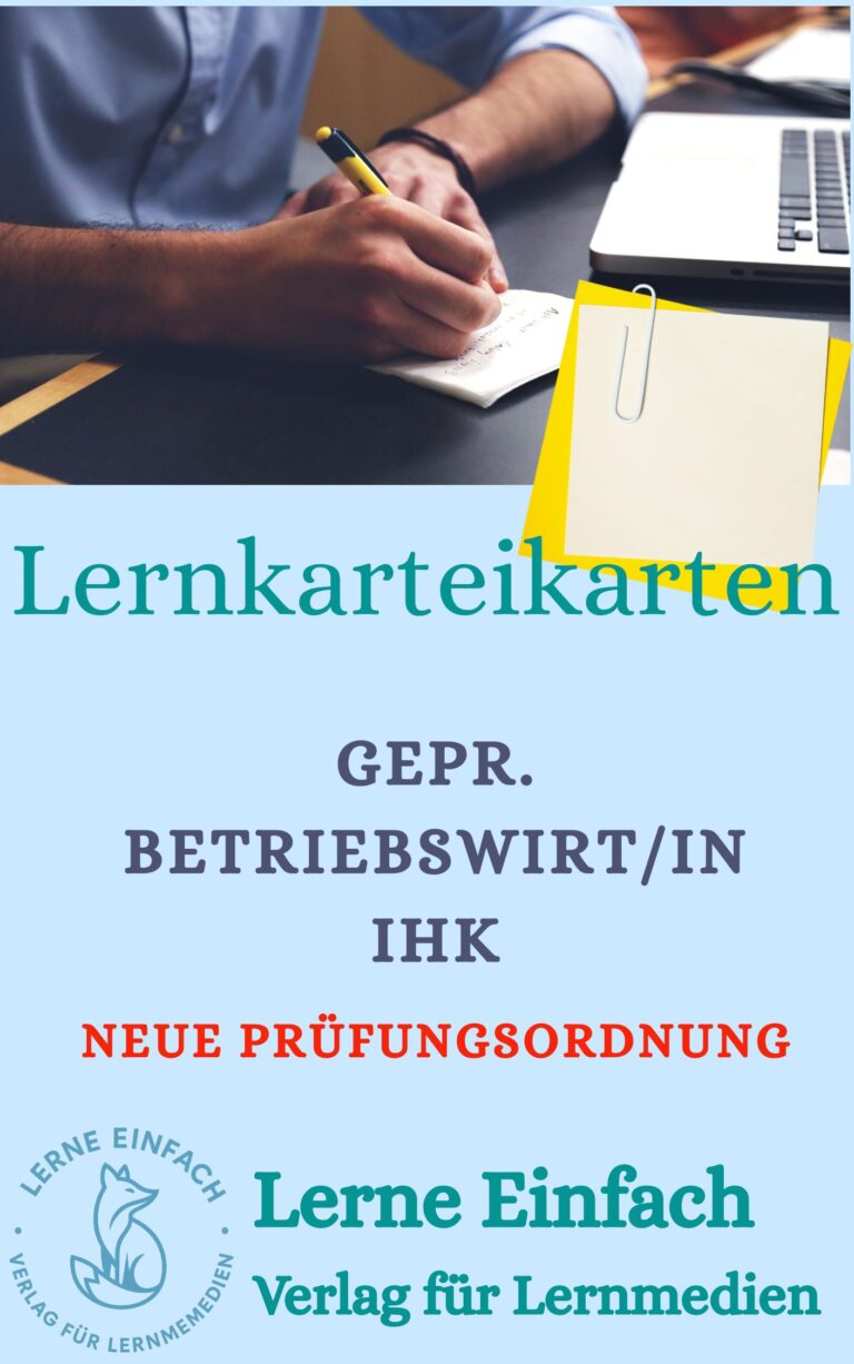 Karten Geprüfter Betriebswirt IHK - neue Prüfungsordnung - zur Prüfungsvorbereitung IHK