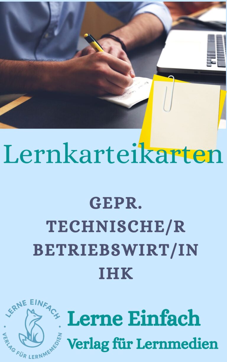 Karten Geprüfter Technischer Betriebswirt IHK zur Prüfungsvorbereitung
